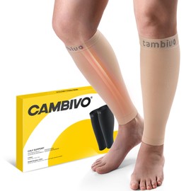 CAMBIVO Calf Compression Sleeve for Women & Men - 20-30mmHg Footless Compression Socks Support for Shin Splint Relief, Leg Cramps, Varicose Vein, Leg Sleeve for Running, Travel, Nursing