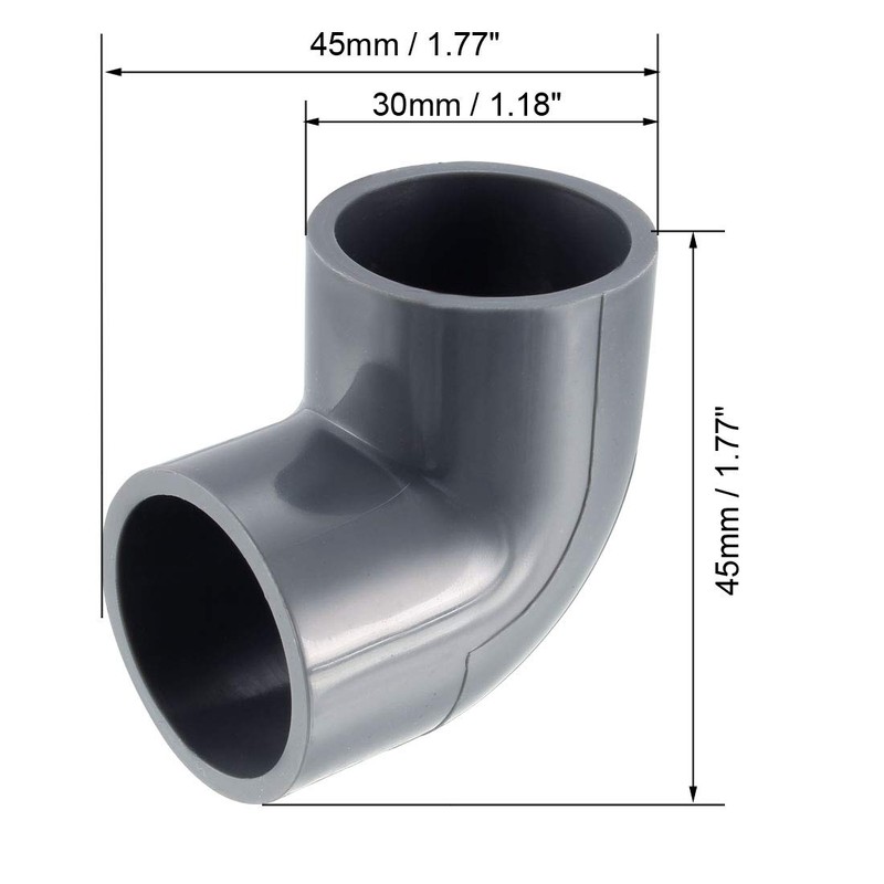 sourcing map PVC Pipe Fitting 25mm Slip Socket 90 Degree