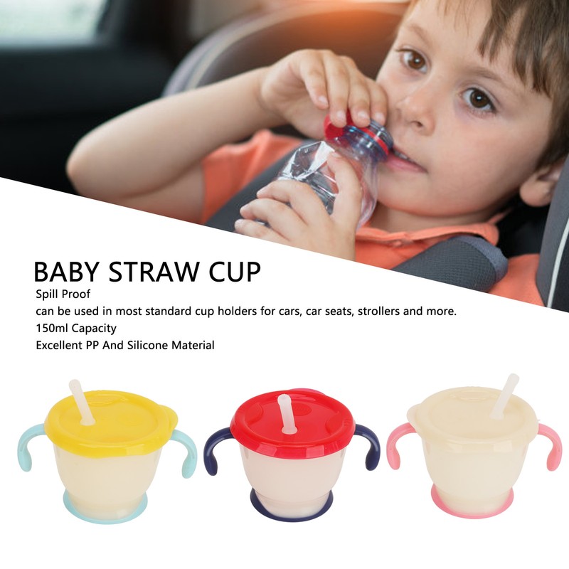 3PCS Baby Straw Cup 150ml Spill Proof Toddler Baby Training