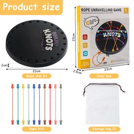 JWTRSVTY Brainy Knots Rope Untangling Strategy Board Game, Twisted Rope Puzzle Game, Logic Puzzle Board Game, Children's Twisted Rope Fine Motor Skills Toy, Family Travel Games for Children Adults