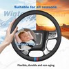 Erivis Nappa Leather Car Steering Wheel Cover 14.5-15'' for GMC