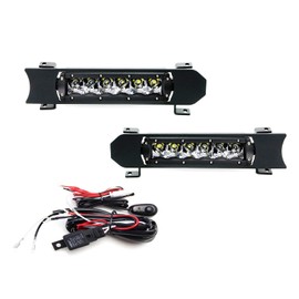 iJDMTOY Front Grille LED Light Bar Kit Compatible With 2017-up Ford F250 F350 Lariat King Ranch, Includes (2) 30W CREE LED Lightbars, Grill Panel Mounting Bezels/Brackets, On/Off Switch Relay Wirings