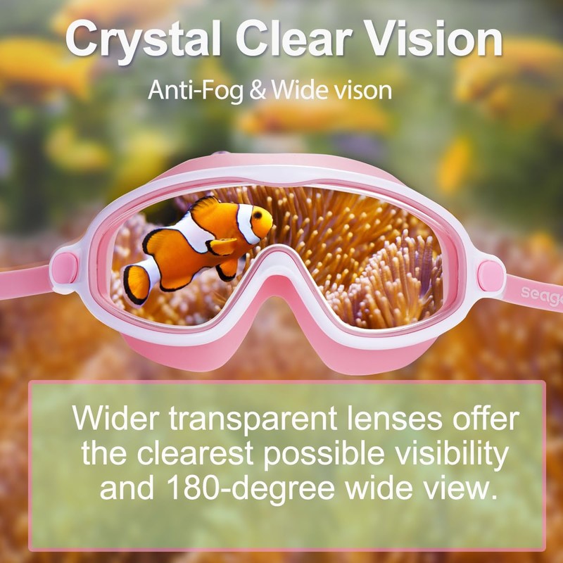 Seago Swim Goggles 2 Pack Anti-Fog Anti-UV Wide View Swimming