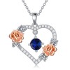 SLIACETE Love Heart Birthstone Necklaces for Women 925 Sterling Silver
