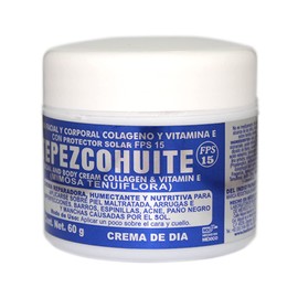 Indio Papago DEL INDIO PAPAGO Facial Day Skin Cream with Tepezcohuite 60g Small - Corporal Colageno Y Vitamina E - Hydrates the Skin