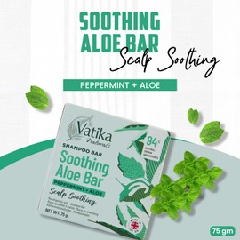 Vatika Naturals Scalp Soothing Shampoo Bar - 75g | Aloe Vera And Mint Herbs Oils | Plant Based Ingredients | For All Hair Types