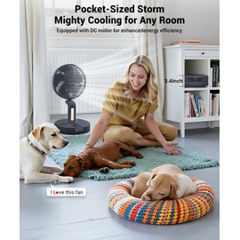 Geek Aire Foldable Battery Operated Fan, Portable Rechargeable USB Floor Table Fan with LED Light, Quiet Oscillating Pedestal Fans that Blow Cold Air for Bedroom Office Camping Travel - Grey