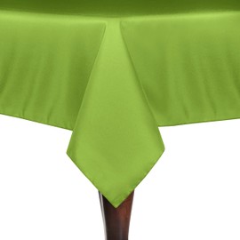 Ultimate Textile -5 Pack- 60 x 102-Inch Rectangular Polyester Linen Tablecloth, Lime Green