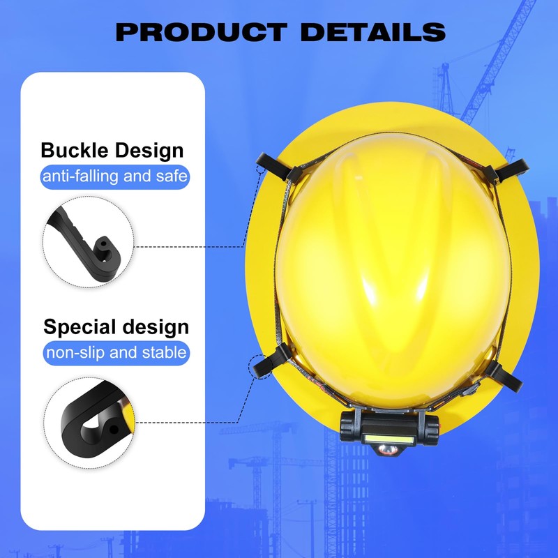 12 Pack Hard Hat Light Clips Hard Hat Accessories, Helmet