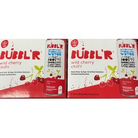 Bubblr Wild Cherry Chillr Antioxidant Sparkling Water -2 Cases, 12 Cans