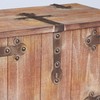 Household Essentials Decorative Trunk, Victorian, Large, Chinese Fir Wood, Aged-Wood