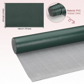 PATIKIL 63x39.4in Faux Leather Sheets, Faux Leather Fabric Sheets Vinyl Fabric Synthetic Soft Waterproof PVC for Replacement Upholstery Car Furniture Sofa Boat Marine, Dark Green