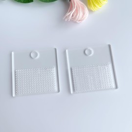 Set of 20 Swatch Plates, Clear Acrylic Floss Swatches, Acrylic Thread Swatches, Variegated Thread Drops, Blank Space (20 PCS)