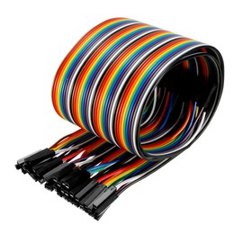sourcing map Female to Female 40 Pin Jumper Wire 2.54mm Pitch Ribbon Cable Breadboard DIY 51cm Long