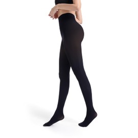 Frola 40D Opaque Tights for Women Soft Silky Solid Color Footed Pantyhose(Small-Medium,Black)