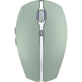 Cherry GENTIX - mouse Bluetooth inalámbrico BT, función multidispositivo para hasta 3 dispositivos, resolución conmutable (1000/2000 DPI), 7 botones y rueda de desplazamiento, funciona con pilas, negro (verde agave)