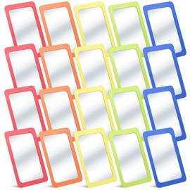 Dandat 20 Pcs Small Mirrors for Kids Toddler Mirror Child Safe Shatter Proof 6 x 4 Inch Unbreakable Classroom Mirror for Craft Bulk Round Corners Square in Preschool Bathroom (Rainbow Colors)