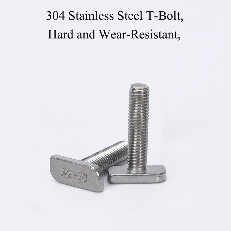 T Bolt M8x40 Hammer Head Screw Stainless Steel T Slotted