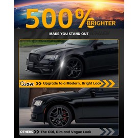 GSOWO 4 PCS LED Side Marker Light Kits for Chrysler 300 2015-2024, Full LED Strip White Front Rear Bumper Light, Smoked Lens Fender Sidemarker Lamps, OEM Replacement