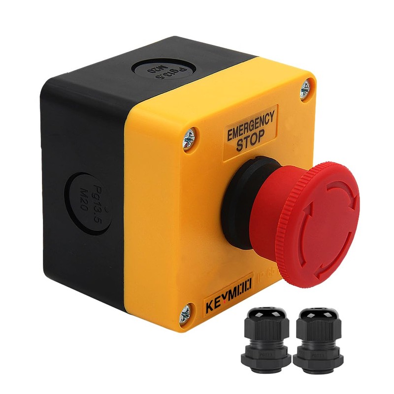 KEYMOO 2-Packs Emergency Stop Push Button Switch,10A 660V with Waterproof