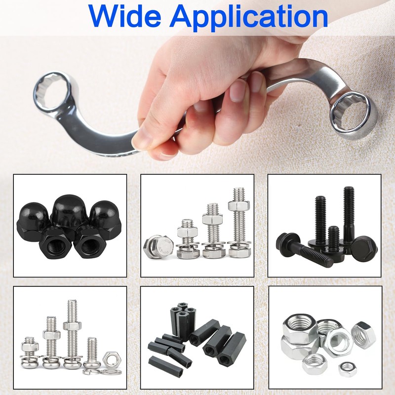 SPEEDWOX 5Pcs Metric S-Shaped Wrench Set With Double 12-Point Box