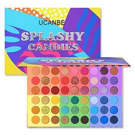 UCANBE Paleta de maquillaje de 54 colores, 6 en 1, maquillaje profesional con purpurina mate mate y brillante, paleta de colores, mezclable, de larga 