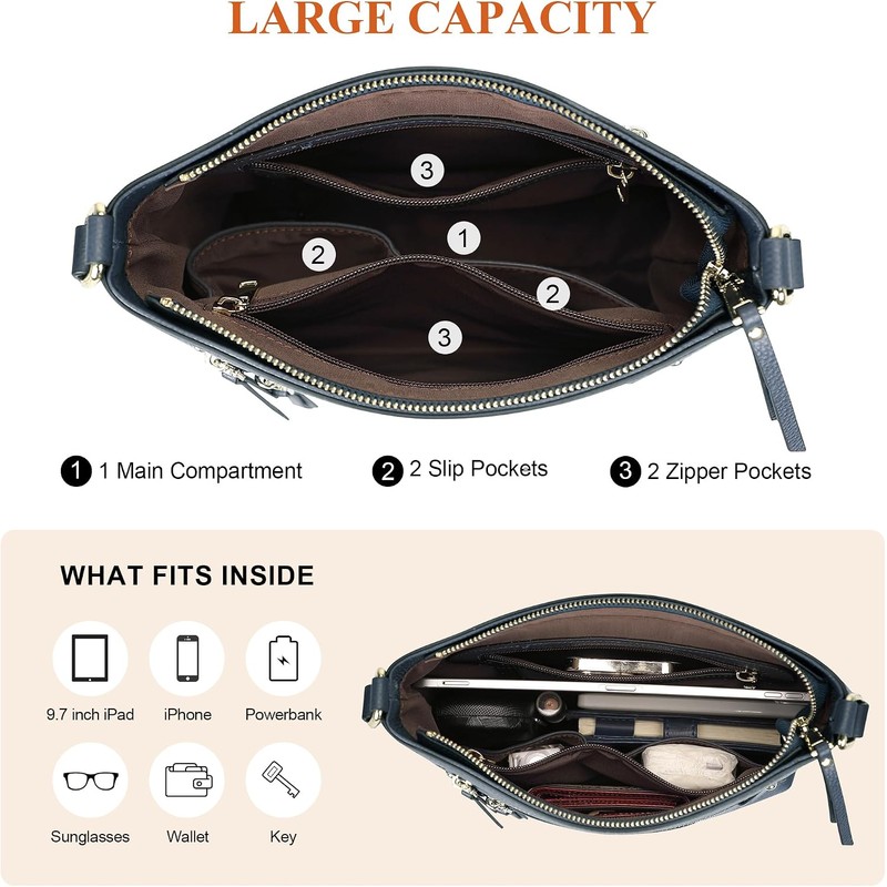 Over Earth - Bolsos cruzados para mujer, bolsos de piel