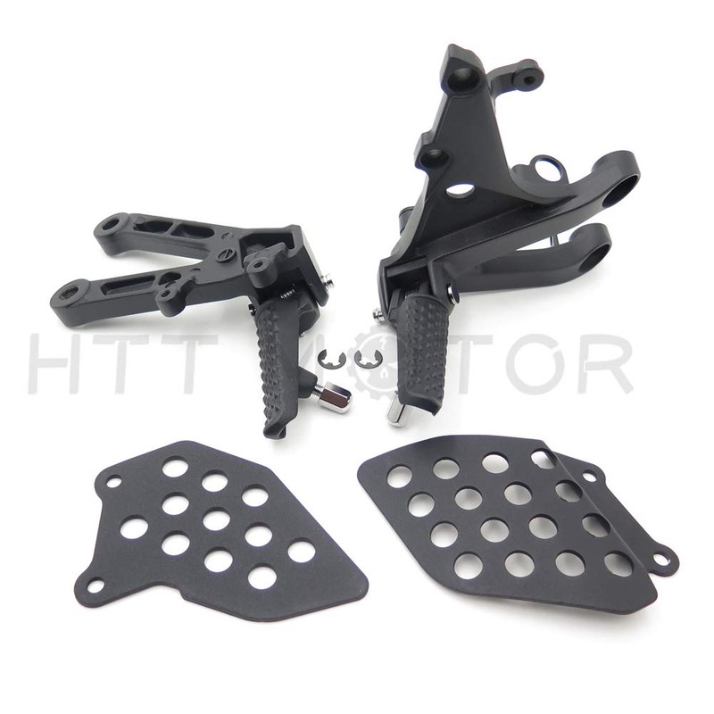 HTTMT MT390-018- Black Front Rider Foot Pegs Bracket Compatible with