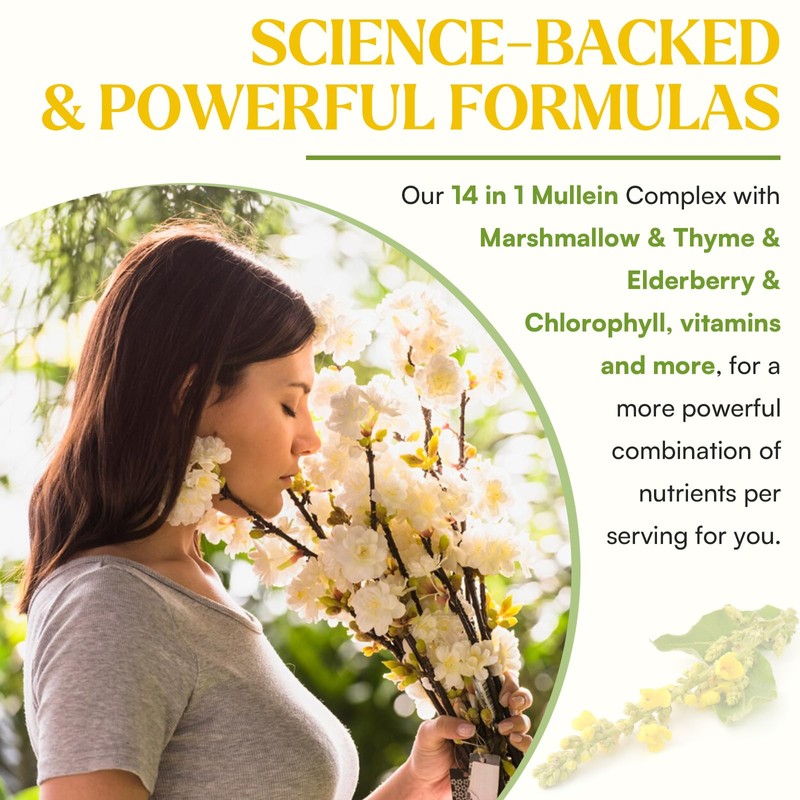 Mullein Drops For Lungs, Liposomal 14 In 1 Mullein Leaf