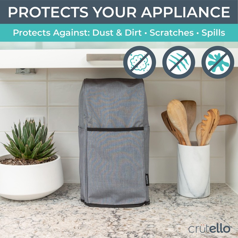 Crutello Food Processor Cover with Storage Pockets for Large 11-14