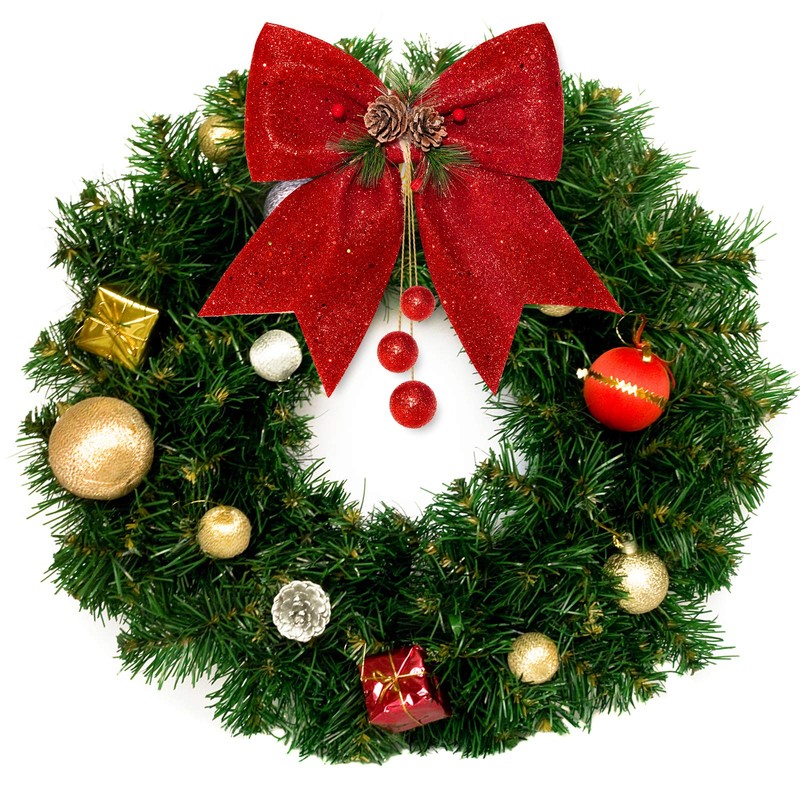 Whaline 2 x 25 x 30 cm Glitter Bow Christmas