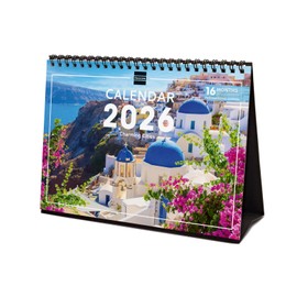 Finocam - Desk Calendar 2026 Month to View January - December 2026 + Sept - Dec 2025 (4 Months) Reduced | Calendar 2026 | Pictures Charming - International