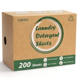 Laundry Detergent Sheets, 200 Count, Fragrance Free, Eco-Friendly, Plastic-Free, Hypoallergenic, Liquidless Washing Supplies for Dorm Travel Camping