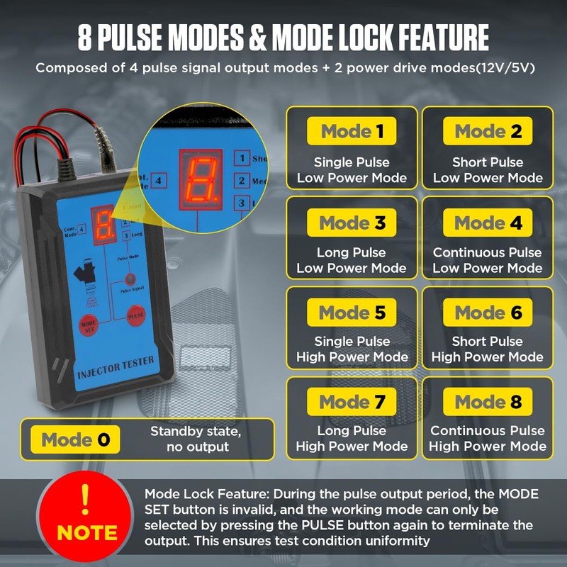 Fuel Injector Tester Cleaner Tool Kit 8 Pulse Modes Injector