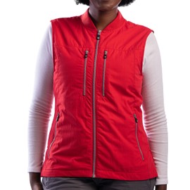 SCOTTeVEST 101 Vest for Women - 9 Hidden Pockets - Water Repellent for Travel & More (Red, X-Large)