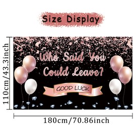 Trgowaul Retirement Farewell Party Decorations, Rose Gold Who Said You Could Leave Banner Backdrop Goodbye Party Decorations, Going Away Party Retired Party Bye Office Work Graduation Party Decor