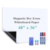 Warasee Magnetic Dry Erase Whiteboard Paper, 48" x 36" with