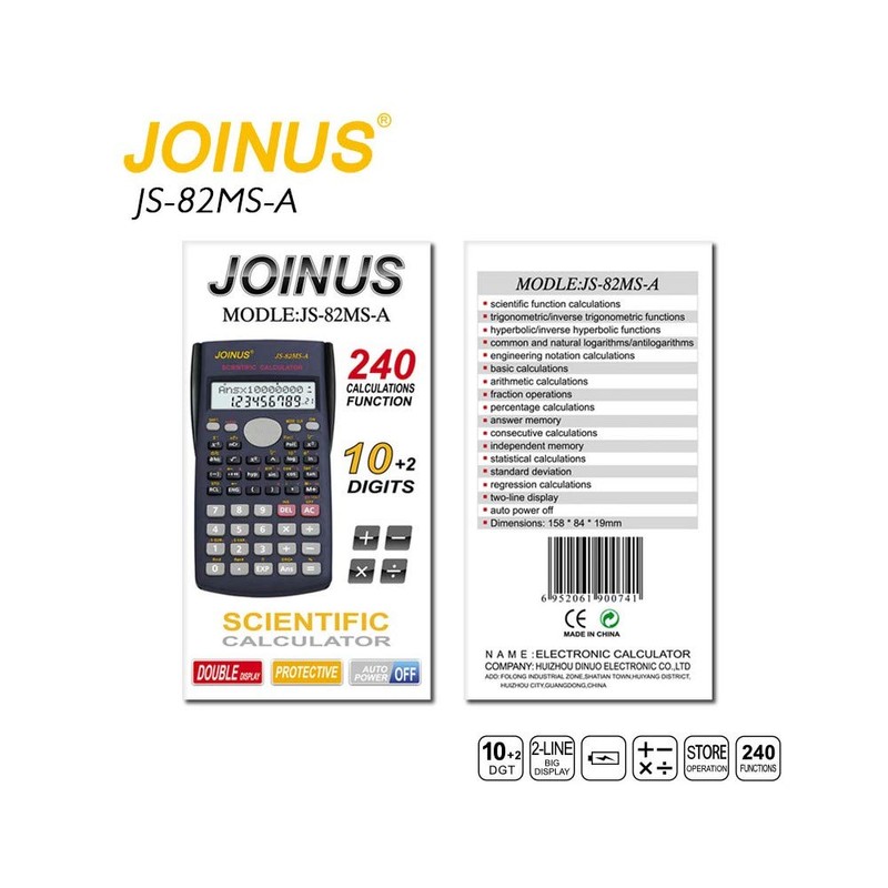 Joinus scientific calculator - Student calculator (black).