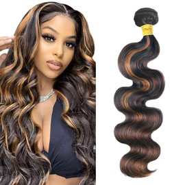 Highlight Bundles P1B30 Body Wave Human Hair Bundle 8A Grade Ombre Body Wave 1 Bundle 34 Inch Two Tone Black Mixed With Color 30 Brown Bundles For Black Women