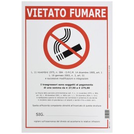 EDIPRO – E9204/1 – 20 Signs No Smoking Cardboard 350 g