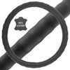 BDK SW-899-LK Black Leather Car Steering Wheel Cover Large Size