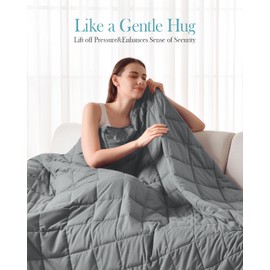 Topblan Weighted Blanket for Adults 12lbs, Breathable Cooling Weighted Blanket, High Breathability Heavy Blanket, Soft Material with Glass Beads for All Season, Sofa Bed, 60"x80" Queen Size,Grey