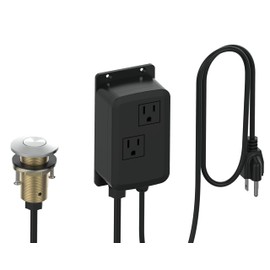 Sink Top Air Switch Kit Air Button for Garbage Disposal with Alumimum Alloy Power Module (Round, Brushed Nickel)