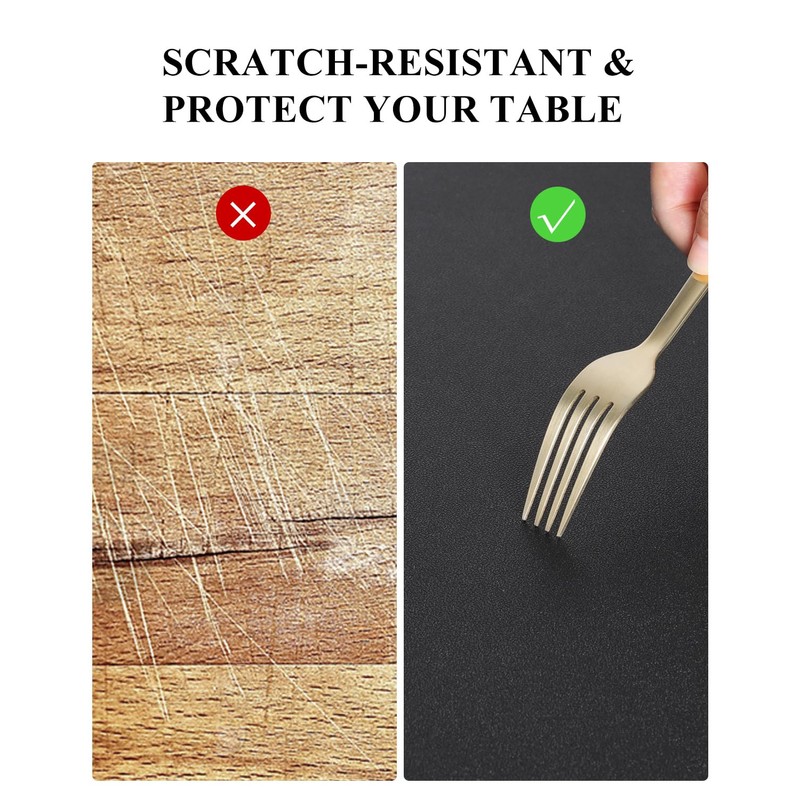 FURKIT Black Plastic Table Cover Protector, 54" x 54" Waterproof