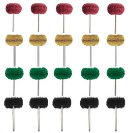 AmoYoung Router Fiber Buff 0.09 inch (2.35 mm) Axis, 20 Pieces, Wheels, Nylon, Cloth Brush, 4 Types of Mixed Colors, Router Buff Polishing, Electric Drill, Tip Parts for Routers, Bit Mini Routers, Polishing Buff (Set of 20)