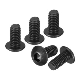DTGN M3-0.5x6mm Button Head Socket Cap Screws - 50Pack - Good for Road Bicycle, Mountain Bike, Auto, Motorcycle - Carbon Steel Black Oxide - Hex Socket Drive Fasteners