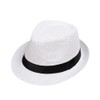 Boolavard Kids Girls Boys Summer Fedora Straw Hat Wide Brim