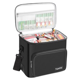 Tamfile Fireproof Lipo Battery Bag with 4200°F Heat Insulated, Ebike Lipo Bag with Pockets and Shoulder Strap,Explosionproof Lipo Safe Bag for Lipo Battery Storage,Transport and Charging