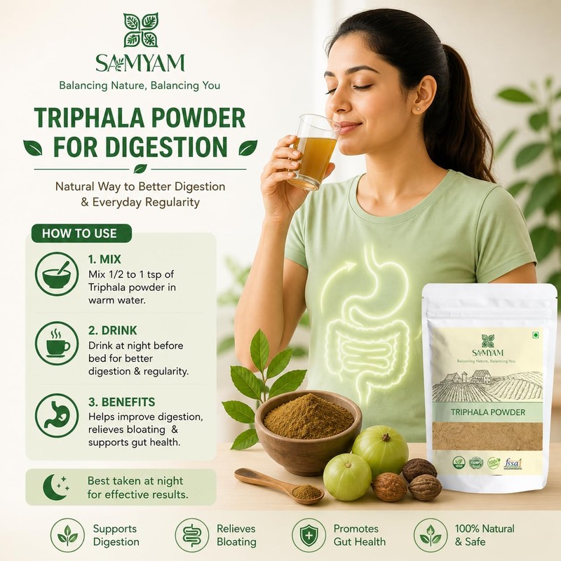 Samyam Triphala Powder, 500g (1.1 lb) pack | For Digestion
