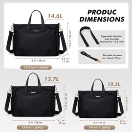 Bolso de hombro para ordenador portátil de 14 pulgadas, bolso de transporte para mujer, bolso elegante para trabajo y viajes